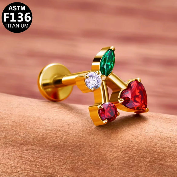 Piercing Earrings Titanium Alloy Geometric Electroplating Unisex
