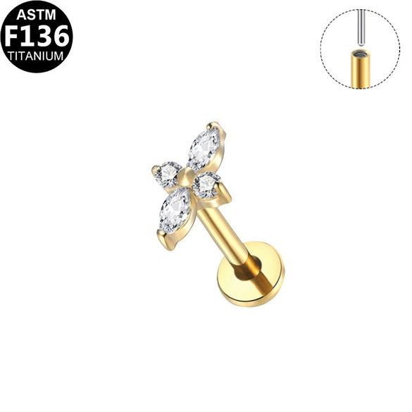 Piercing Earrings Titanium Alloy Geometric Electroplating Unisex