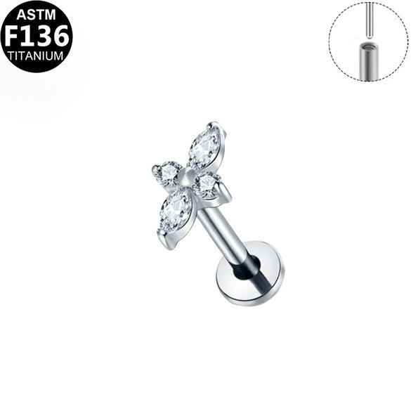 Piercing Earrings Titanium Alloy Geometric Electroplating Unisex