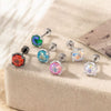 Piercing Earrings Titanium Steel Eightsided Rose Cut Flower Shape Zirconia Fashion Unisex