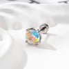 Piercing Earrings Titanium Steel Eightsided Rose Cut Flower Shape Zirconia Fashion Unisex