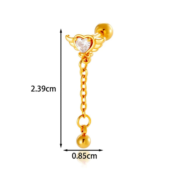 Piercing Earrings Titanium Steel Geometric Electroplated For Women