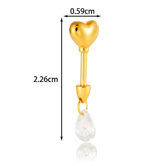 Piercing Earrings Titanium Steel Geometric Electroplated For Women