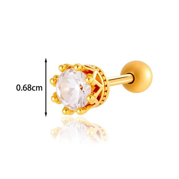 Piercing Earrings Titanium Steel Geometric Electroplated For Women