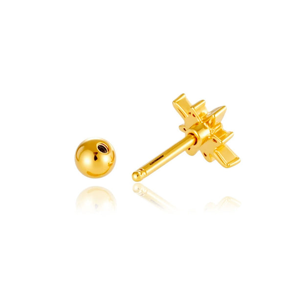 Piercing Earrings Titanium Steel Geometric Electroplated For Women