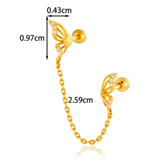 Piercing Earrings Titanium Steel Geometric Electroplated For Women