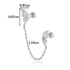 Piercing Earrings Titanium Steel Geometric Electroplated For Women