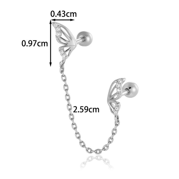 Piercing Earrings Titanium Steel Geometric Electroplated For Women