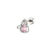 Piercing Earrings Titanium Steel Gourd Shape Bow Retro Zirconia