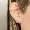 Piercing Earrings Titanium Steel Gourd Shape Bow Retro Zirconia
