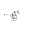 Piercing Earrings Titanium Steel Gourd Shape Bow Retro Zirconia
