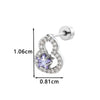 Piercing Earrings Titanium Steel Gourd Shape Star Zircon Retro Style Unisex