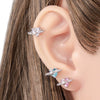 Piercing Earrings Titanium Steel Zircon Star Saturn Girly