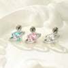 Piercing Earrings Titanium Steel Zircon Star Saturn Girly