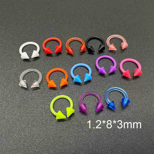 Piercing Jewelry Acrylic Geometric Style Unisex Soft Rod Nose Ring And Mixed Piercing Set