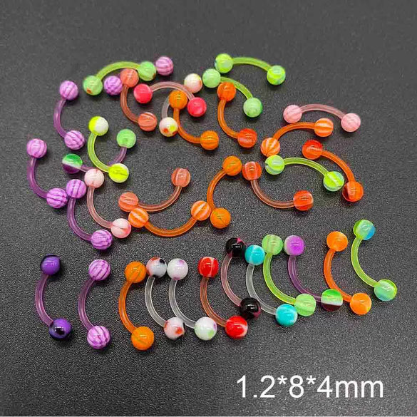 Piercing Jewelry Acrylic Geometric Style Unisex Soft Rod Nose Ring And Mixed Piercing Set