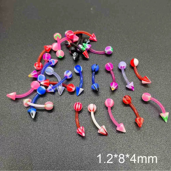 Piercing Jewelry Acrylic Geometric Style Unisex Soft Rod Nose Ring And Mixed Piercing Set