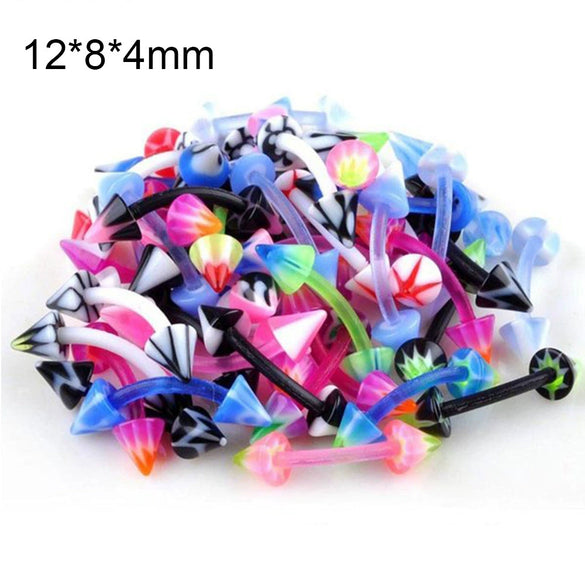 Piercing Jewelry Acrylic Geometric Style Unisex Soft Rod Nose Ring And Mixed Piercing Set