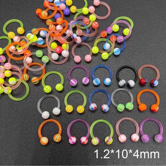 Piercing Jewelry Acrylic Geometric Style Unisex Soft Rod Nose Ring And Mixed Piercing Set