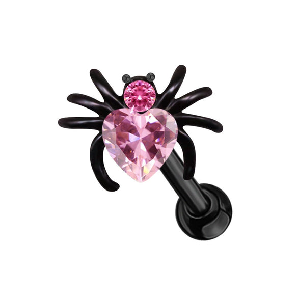 Piercing Jewelry Bat Series Heart Shaped Navel Ring Breast Ring Ear Bone Nail Made Of Rhinestone