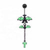 Piercing Jewelry Bat Series Heart Shaped Navel Ring Breast Ring Ear Bone Nail Made Of Rhinestone