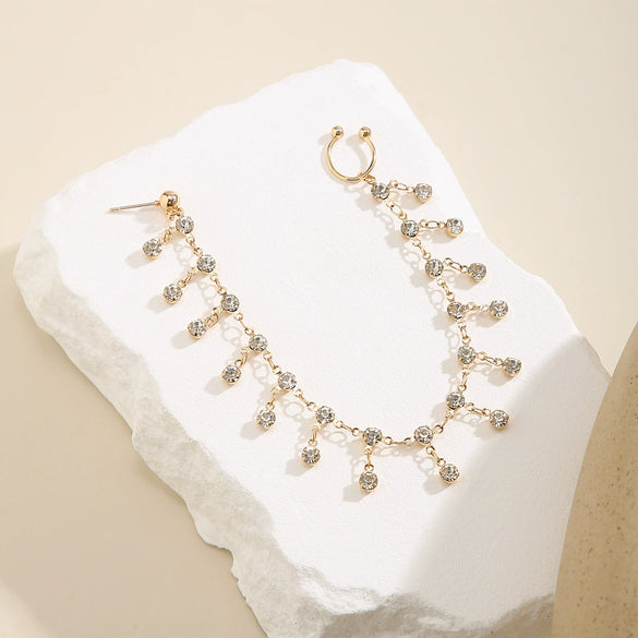 Piercing Jewelry Earrings Nose Ring Women's Metal Alloy Ushaped Electroplated Rhinestone Tassel