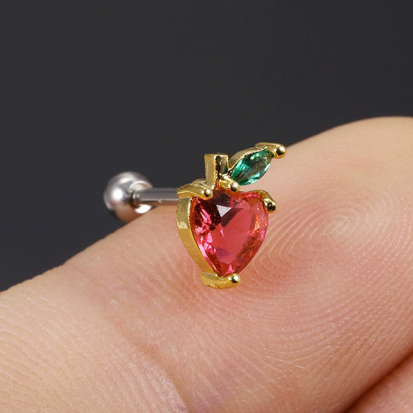 Piercing Jewelry Fruit Earrings Copper Real Gold Plating