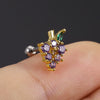Piercing Jewelry Fruit Earrings Copper Real Gold Plating