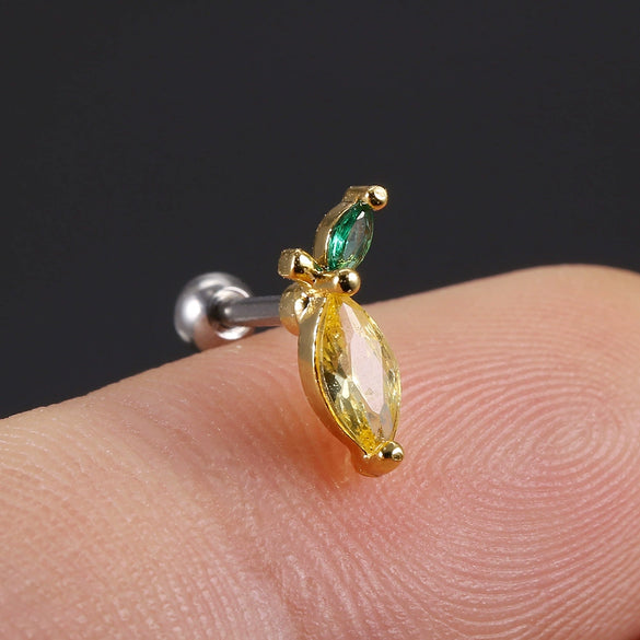 Piercing Jewelry Fruit Earrings Copper Real Gold Plating