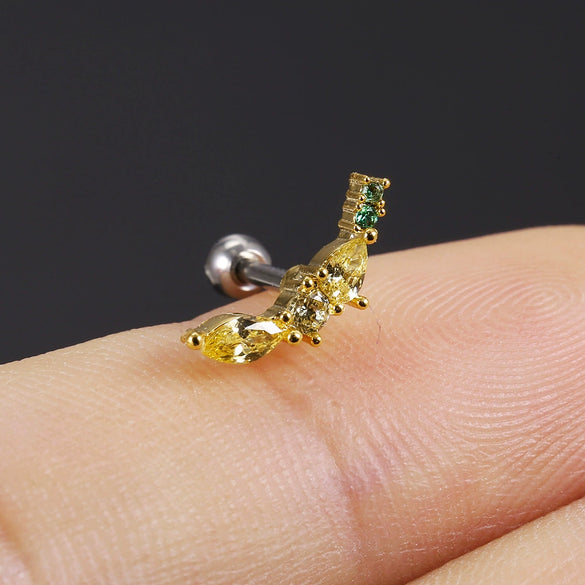 Piercing Jewelry Fruit Earrings Copper Real Gold Plating