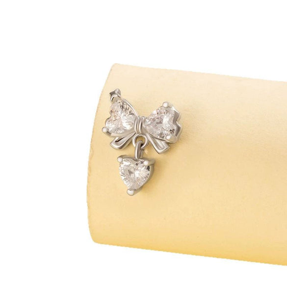Piercing Jewelry Metal Bow Titanium Steel Electroplating For Women
