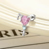 Piercing Jewelry Metal Heart Zircon Set Design