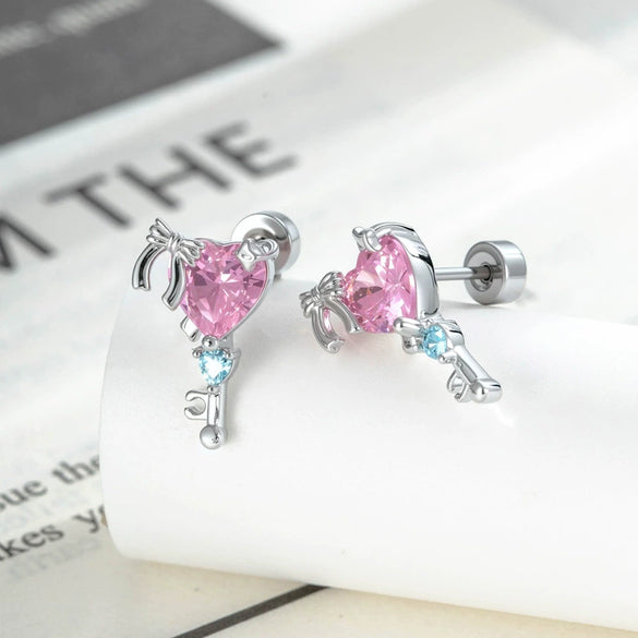 Piercing Jewelry Metal Heart Zircon Set Design