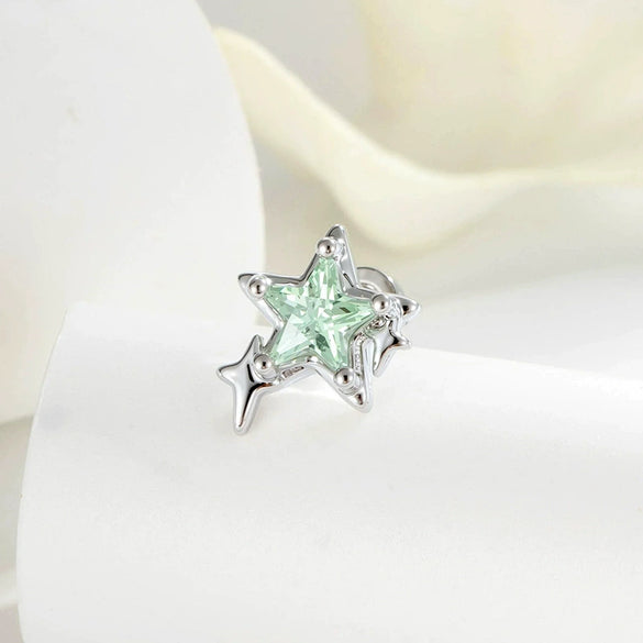 Piercing Jewelry Metal Set With Zirconia Starburst Design For Women