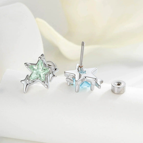 Piercing Jewelry Metal Set With Zirconia Starburst Design For Women