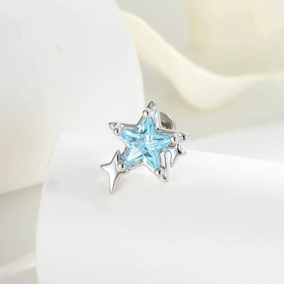 Piercing Jewelry Metal Set With Zirconia Starburst Design For Women