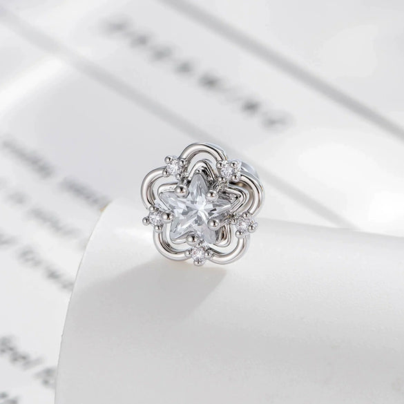 Piercing Jewelry Metal Zircon Star Flower Retro Style For Women