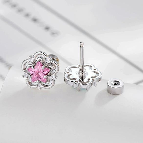 Piercing Jewelry Metal Zircon Star Flower Retro Style For Women