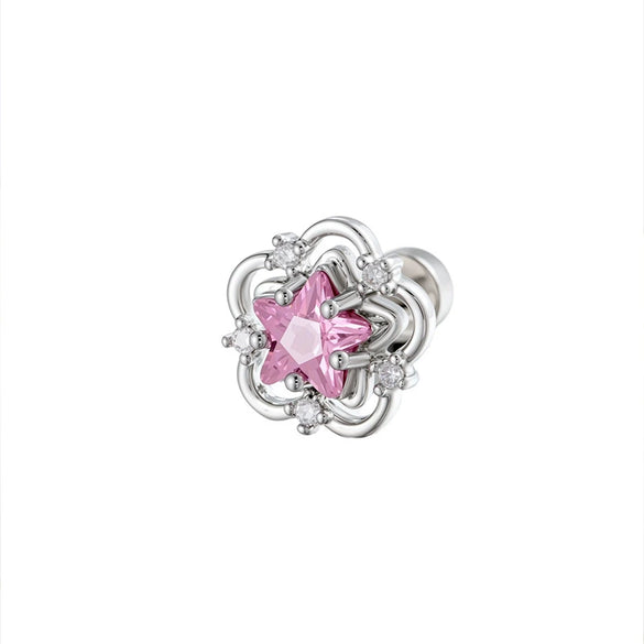 Piercing Jewelry Metal Zircon Star Flower Retro Style For Women