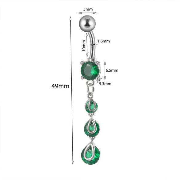 Piercing Jewelry Navel Ring Cross Pendant Stainless Steel Heartshaped Butterfly Snakeshaped Zircon