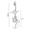 Piercing Jewelry Navel Ring Cross Pendant Stainless Steel Heartshaped Butterfly Snakeshaped Zircon