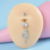 Piercing Jewelry Navel Ring Cross Pendant Stainless Steel Heartshaped Butterfly Snakeshaped Zircon