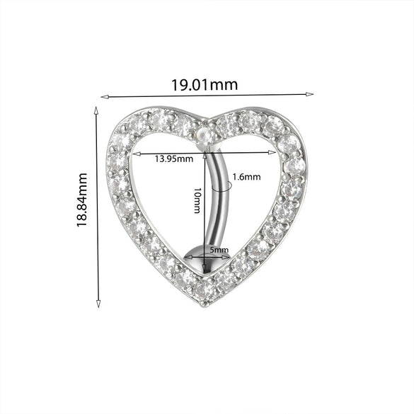 Piercing Jewelry Navel Ring Cross Pendant Stainless Steel Heartshaped Butterfly Snakeshaped Zircon