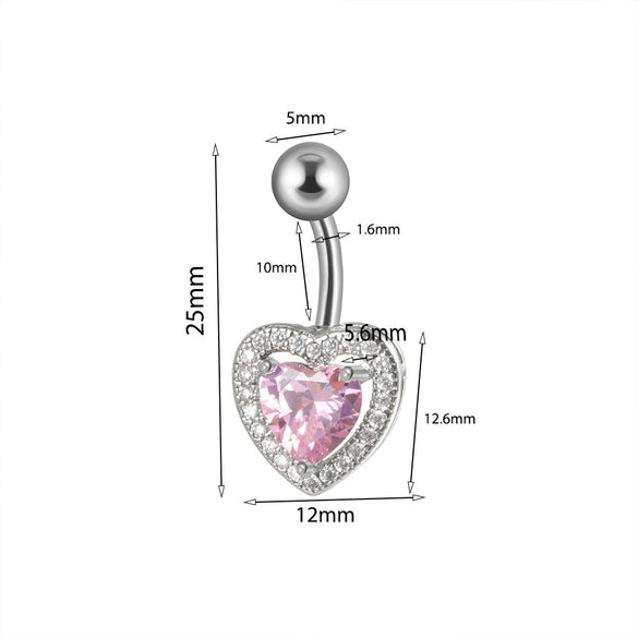 Piercing Jewelry Navel Ring Cross Pendant Stainless Steel Heartshaped Butterfly Snakeshaped Zircon