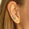 Piercing Jewelry Screw Earrings Copper Real Gold Plated Small Flower Zircon For Women