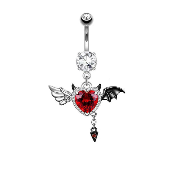 Piercing Jewelry Stainless Steel Devil Heart Shaped Electroplated Bat Series Nipple Ring Navel Ring Nose Nail Nose Ring Unisex