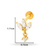 Piercing Jewelry Stainless Steel Flower Butterfly Electroplated For Women