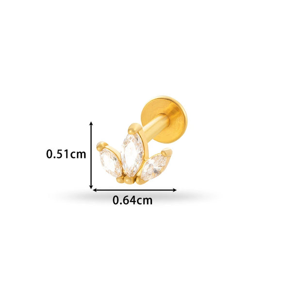 Piercing Jewelry Stainless Steel Flower Butterfly Electroplated For Women
