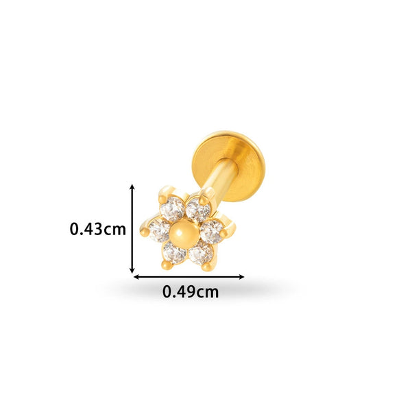 Piercing Jewelry Stainless Steel Flower Butterfly Electroplated For Women