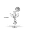 Piercing Jewelry Stainless Steel Flower Butterfly Electroplated For Women